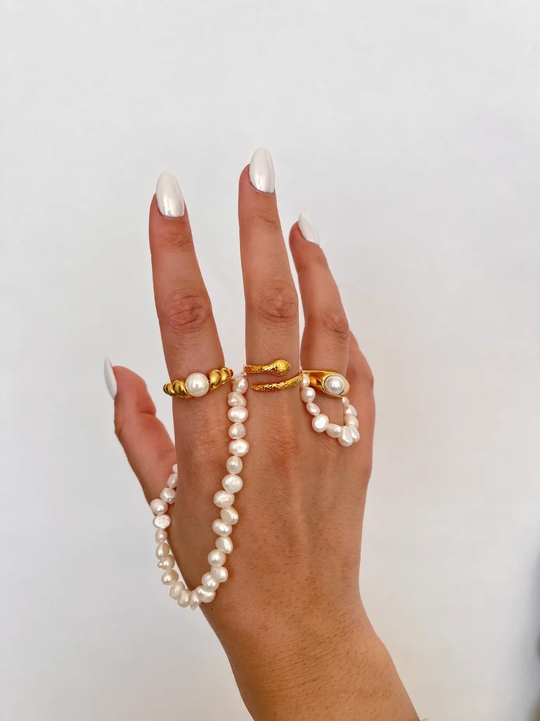 Croissant Pearl Ring